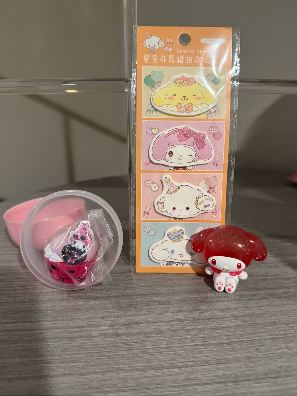 Sanrio My Melody Mini Figure , Gachapon & Notepad